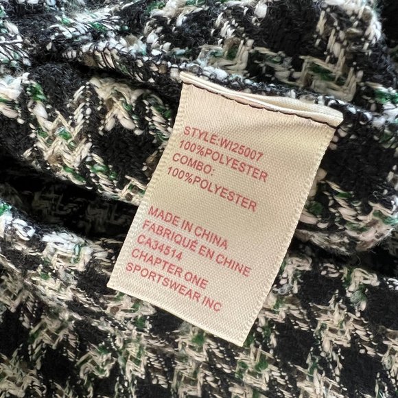 New Autres Filles Tweed Houndstooth Knit High Rise Skinny Trouser Pants Preppy - Picture 4 of 9